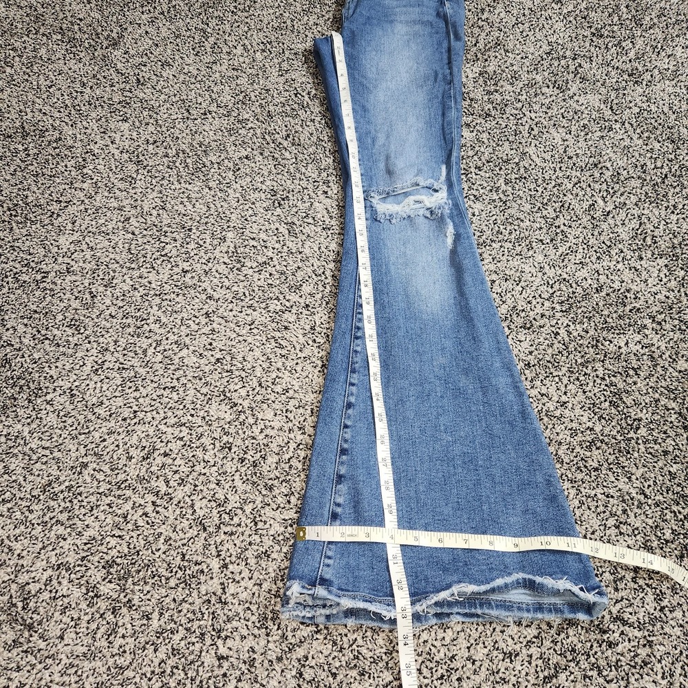 Flying Monkey Hi Rise Super Flare Destressed Stretch Jeans Size 26 Rodeo County - Picture 6 of 7